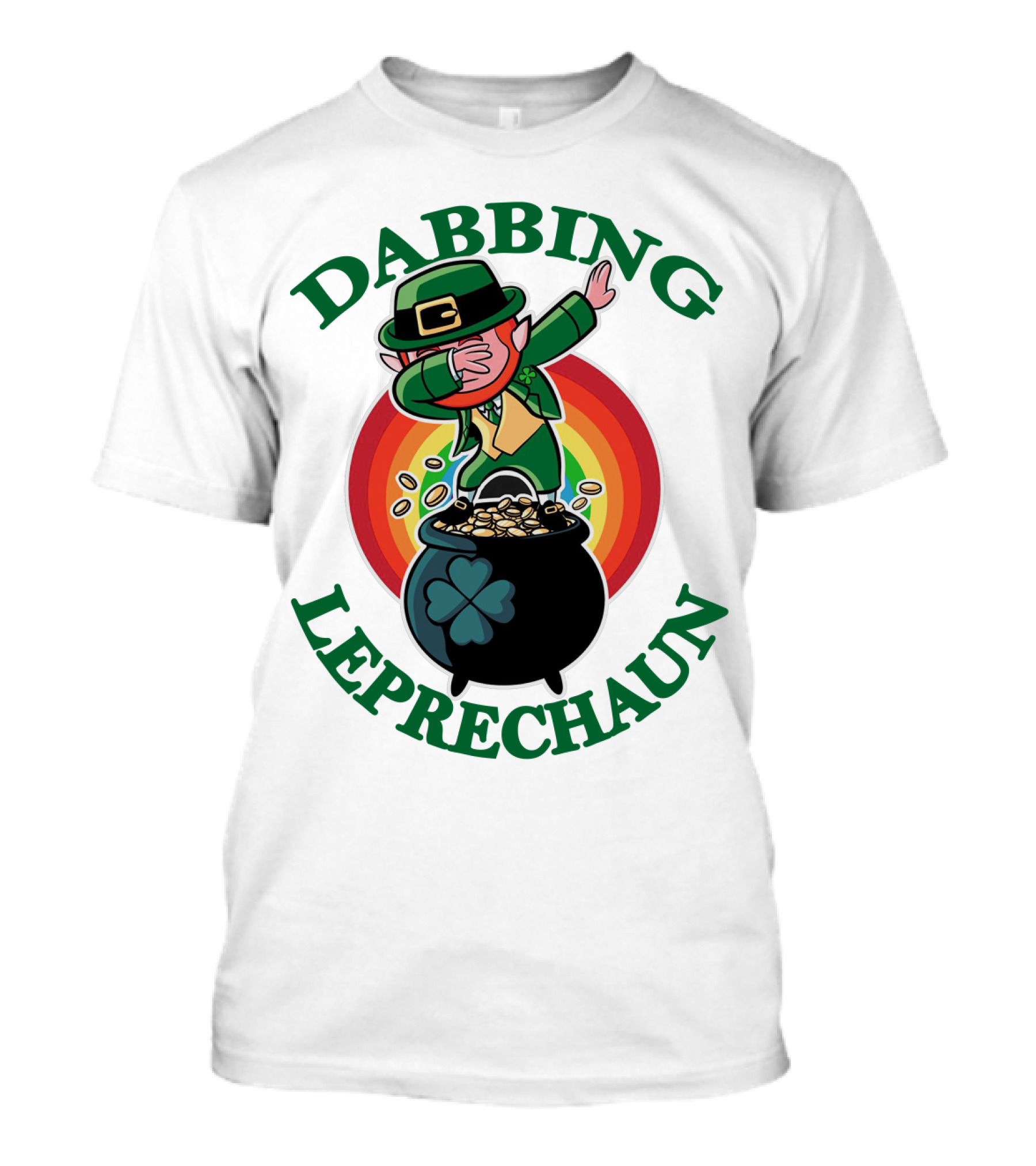 Dabbing Leprechaun Pot Of Gold St. Patrick's Day Rainbow T-Shirt