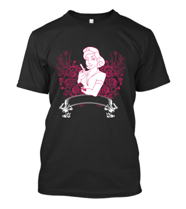 Nurse Life Floral Badge T-Shirt