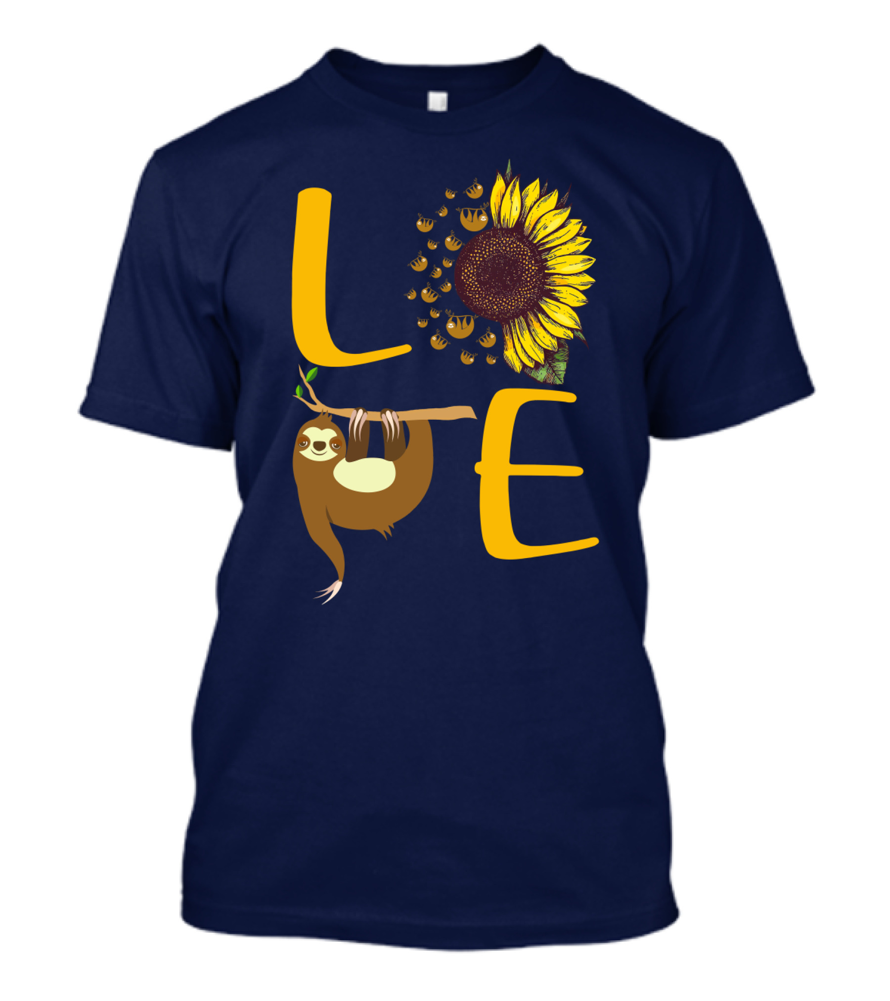 Love Sunflower Sloth Bees T-Shirt