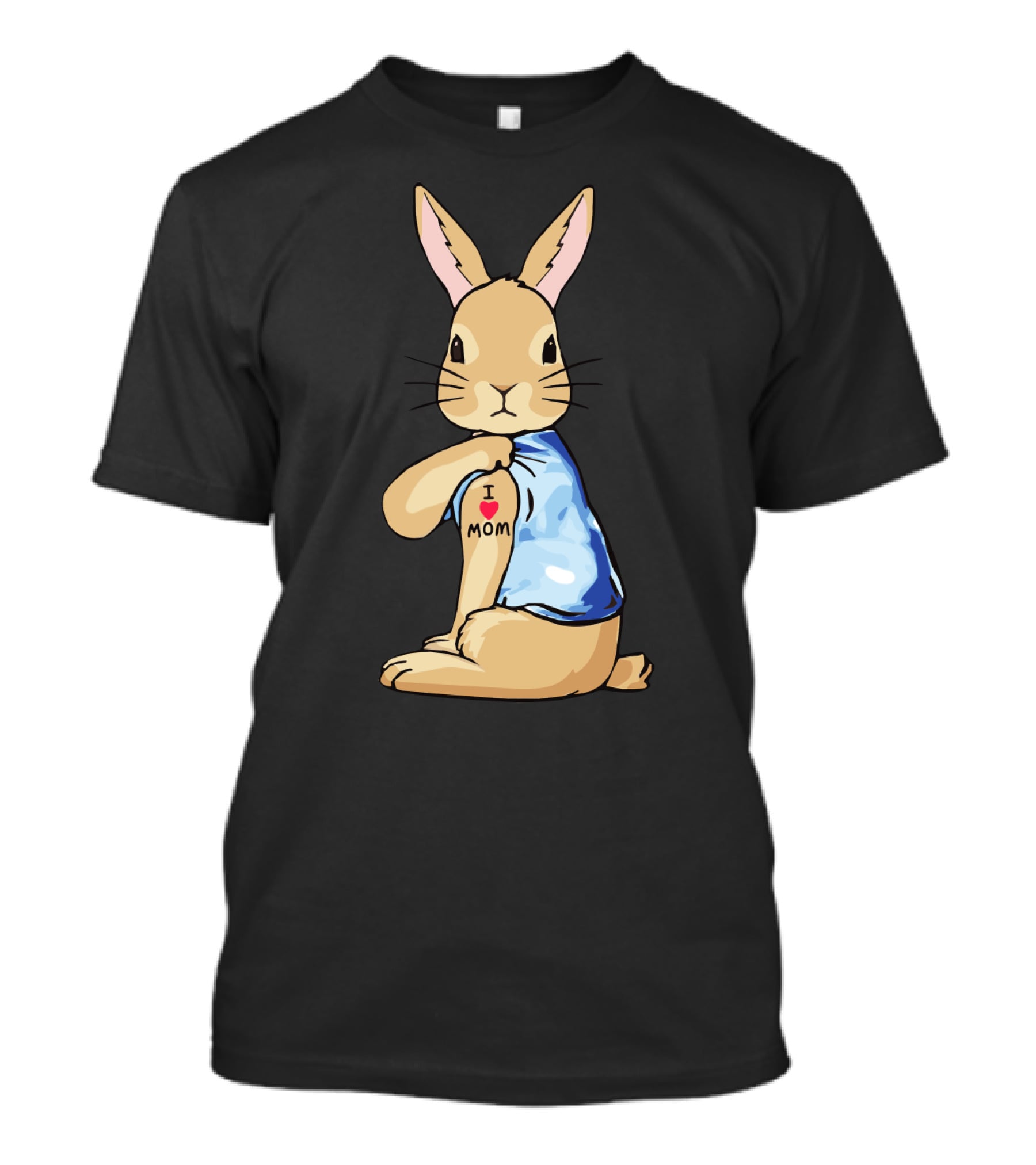 Bunny Rabbit I Love Mom Tattoo T-Shirt