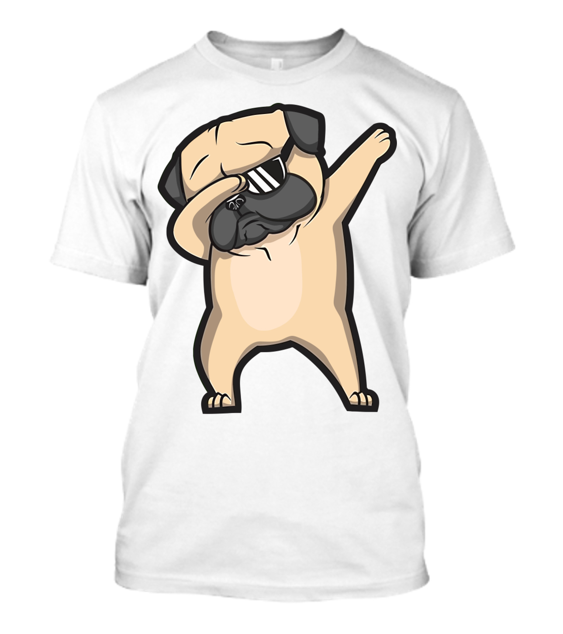 Bull Dog Dabbing Pug With Black Shades T-Shirt