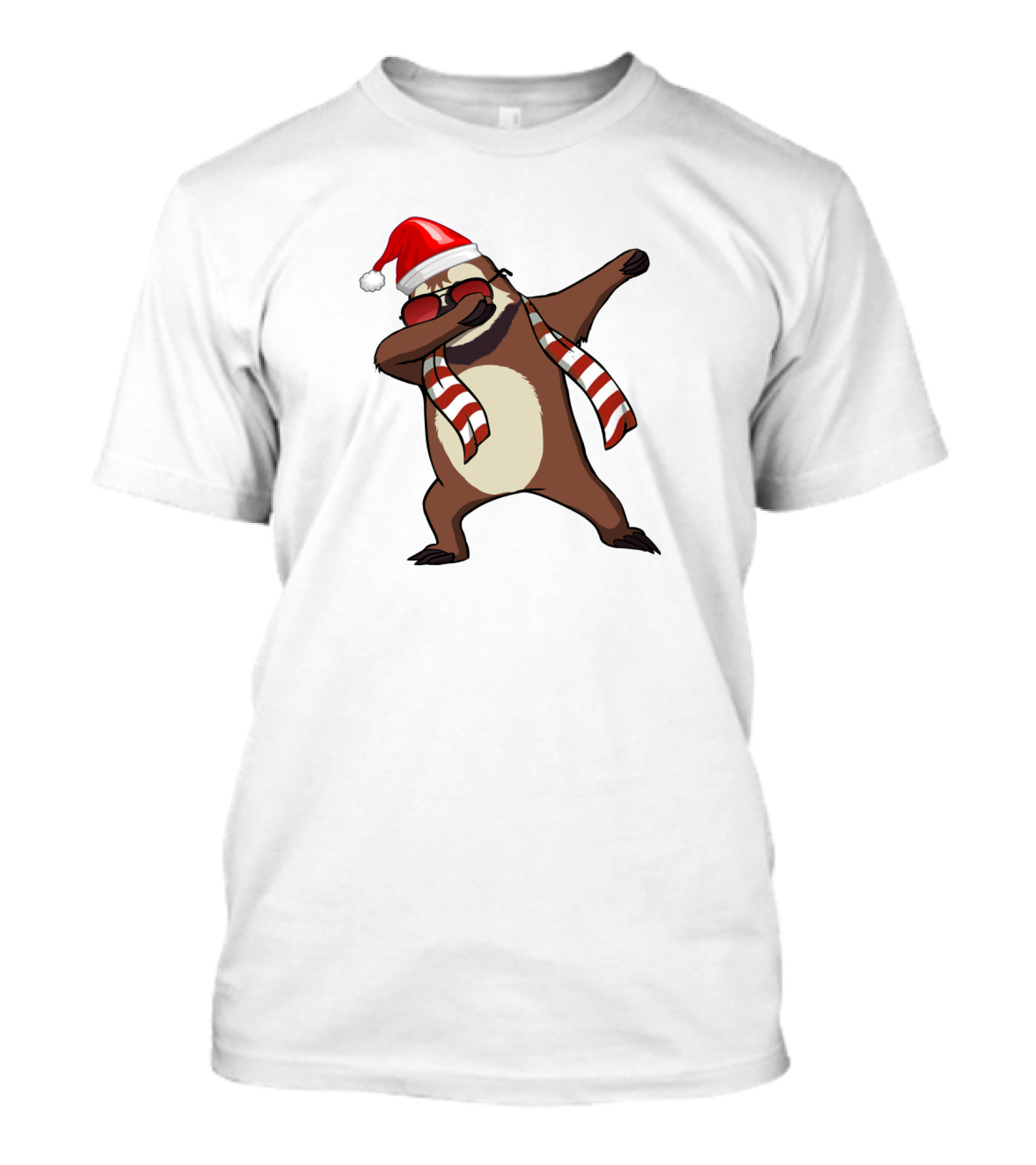 Dabbing Sloths Santa Claus Christmas Dance T-Shirt
