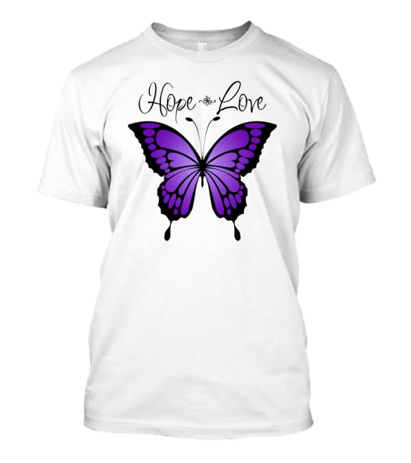 Hope Love Purple Butterfly T-Shirt