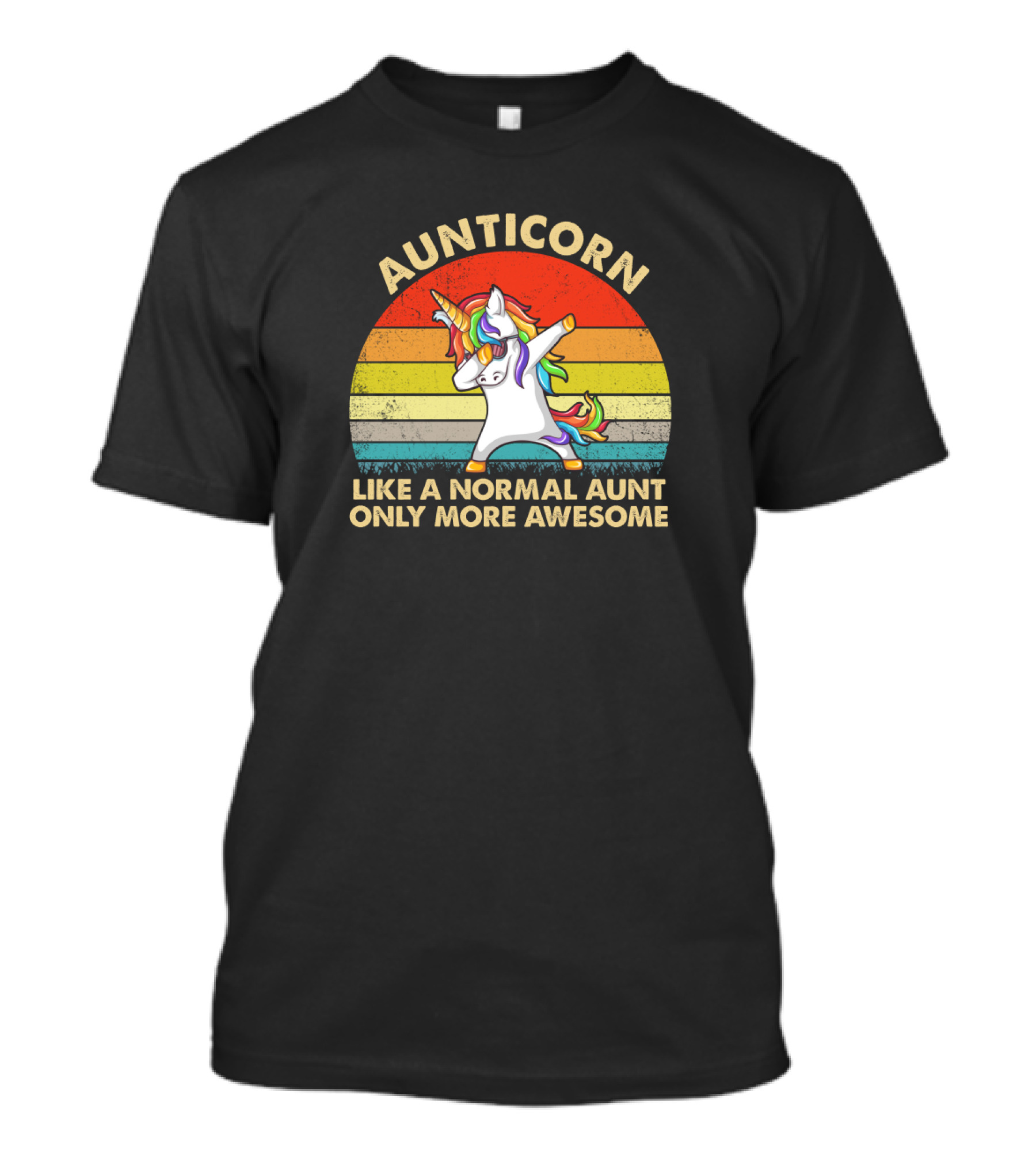Aunticorn Like A Normal Aunt Only More Awesome Rainbow Dab Unicorn T-Shirt