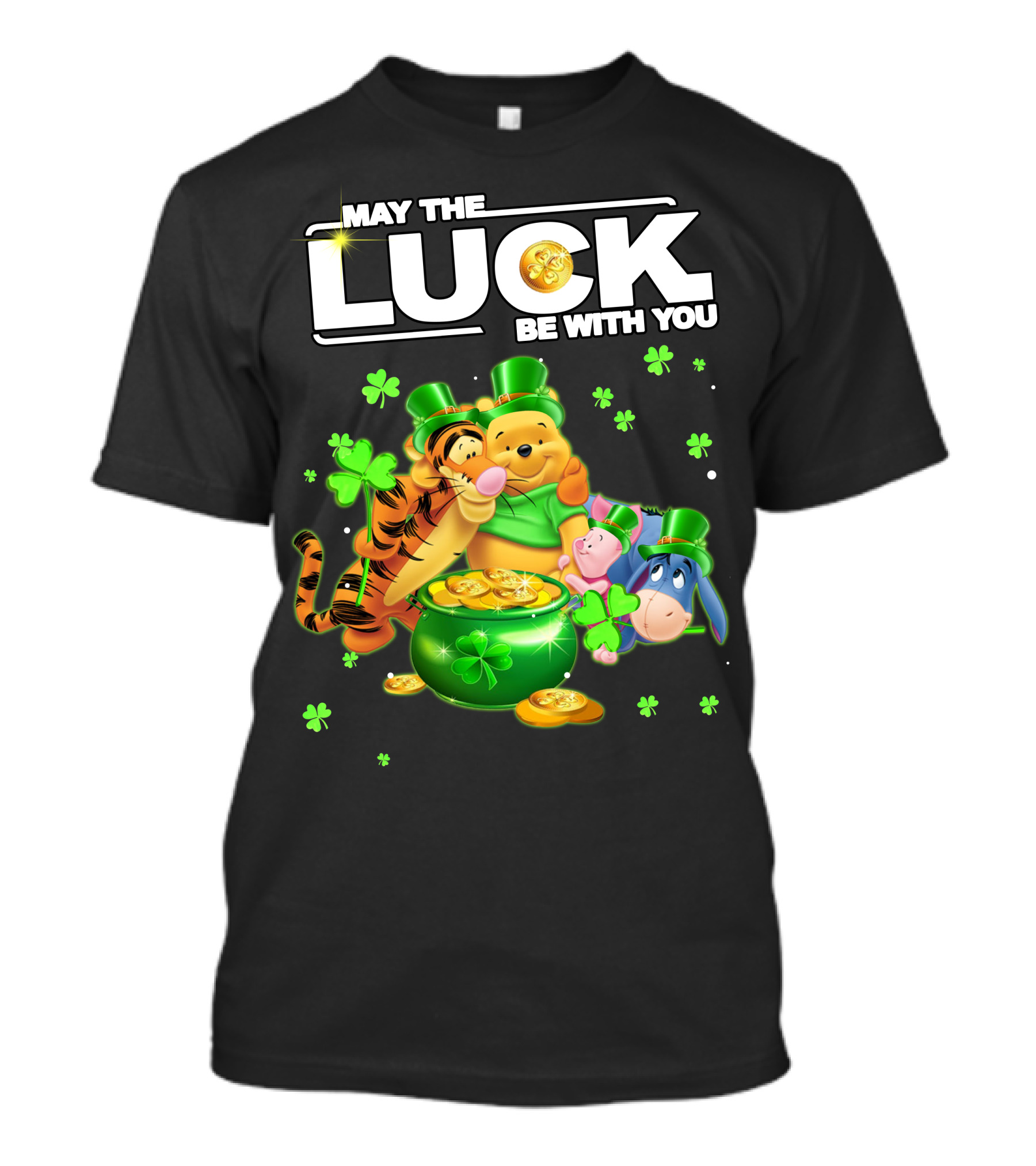 May The Luck Be With You Winnie The Pooh And Friends St. Patrick's Day T-Shirt