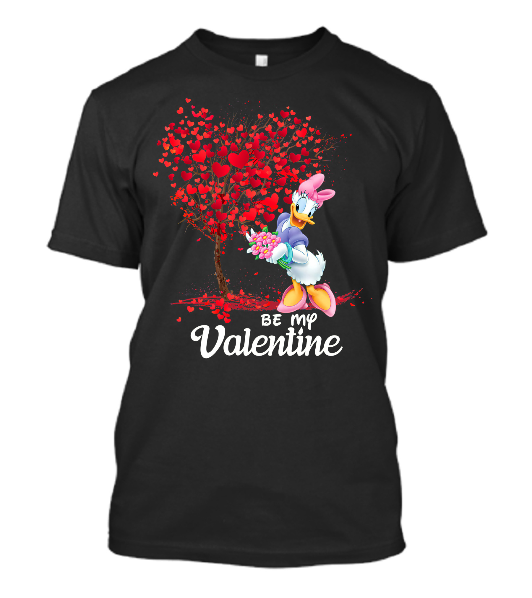 Be My Valentine Daisy Duck Hearts Tree T-Shirt