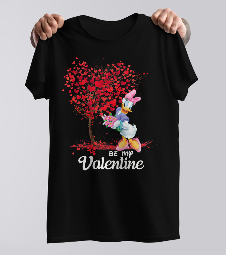 Be My Valentine Daisy Duck Hearts Tree T-Shirt