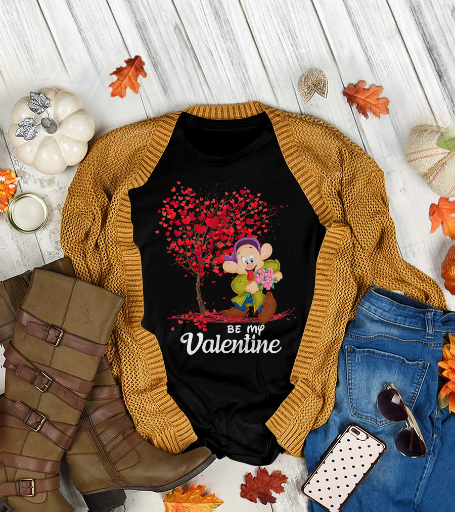 Be My Valentine Dopey Hearts Tree Bouquet T-Shirt