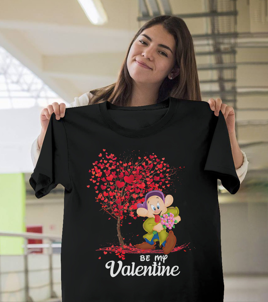 Be My Valentine Dopey Hearts Tree Bouquet T-Shirt