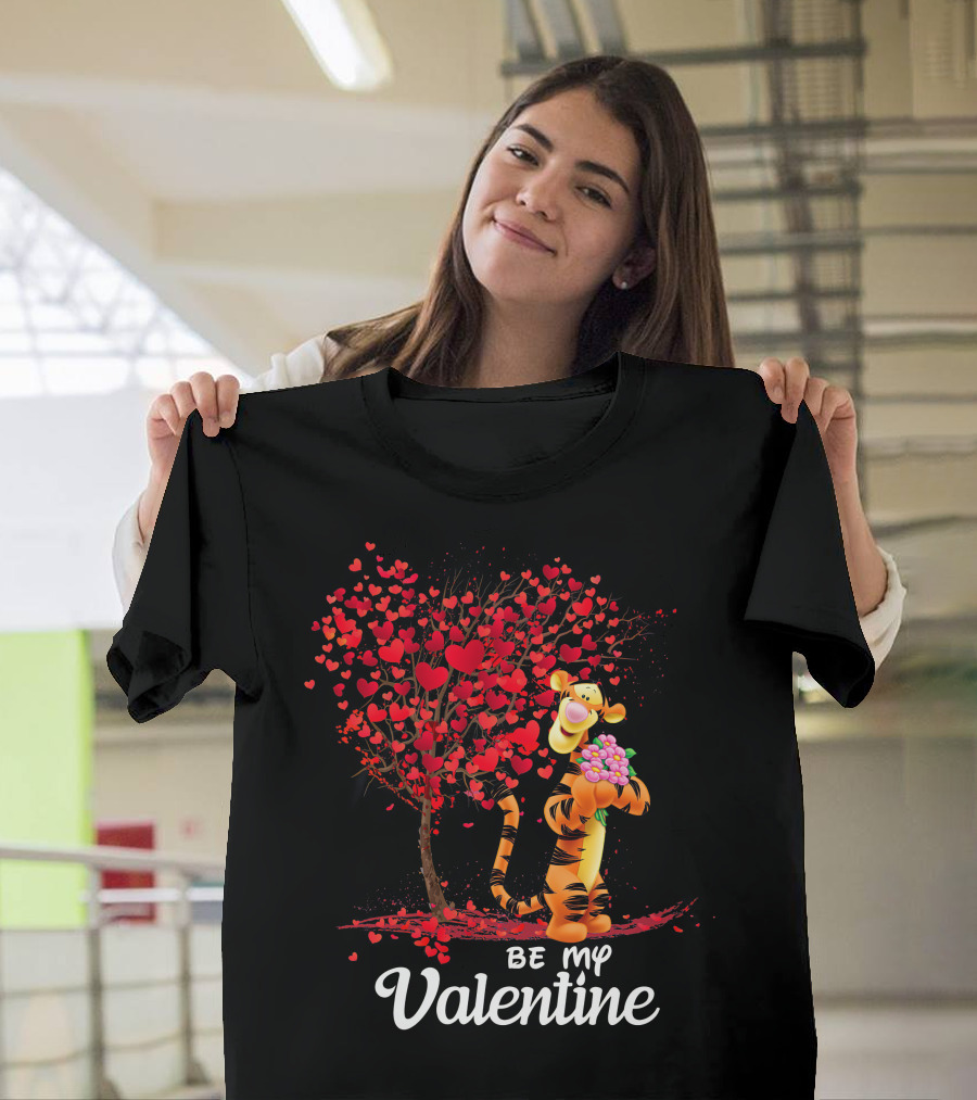 Be My Valentine Tiger Hearts Bouquet T-Shirt