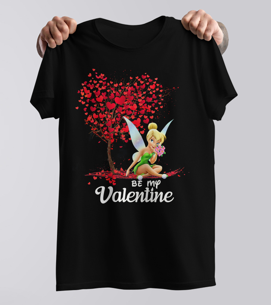 Be My Valentine Tinkerbell Hearts Tree T-Shirt