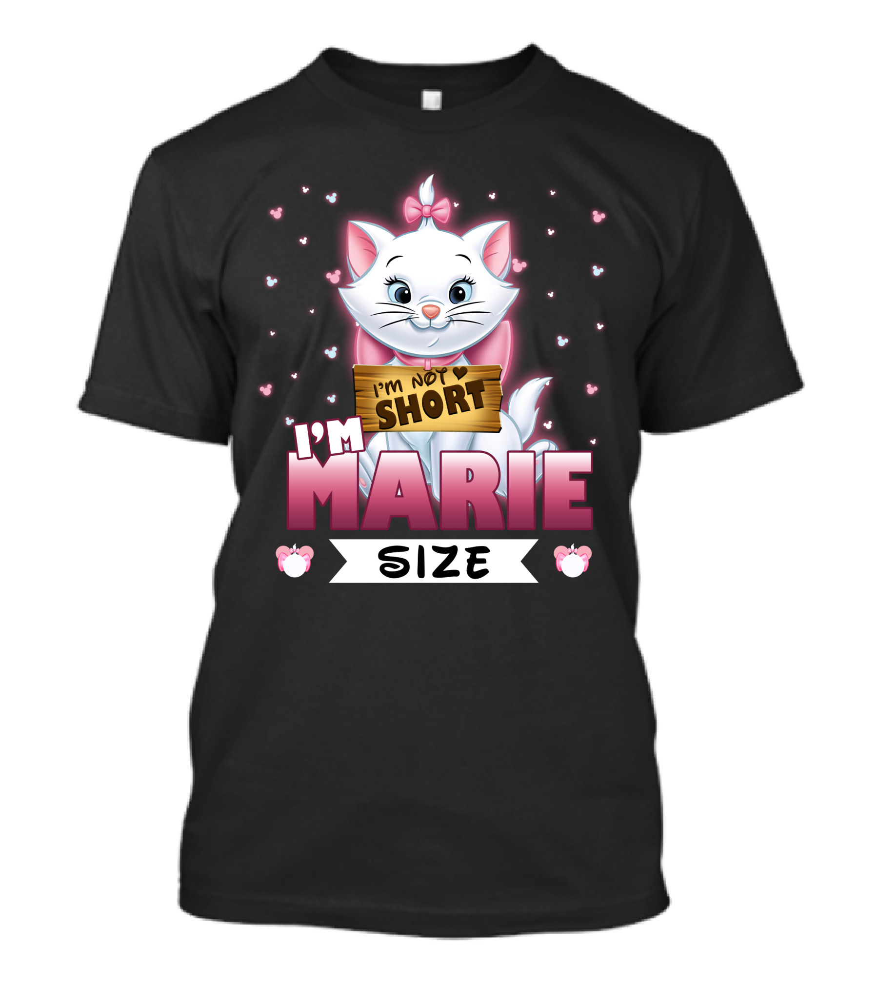 I'm Not Short I'm Marie Size Cat With Heart Background T-Shirt