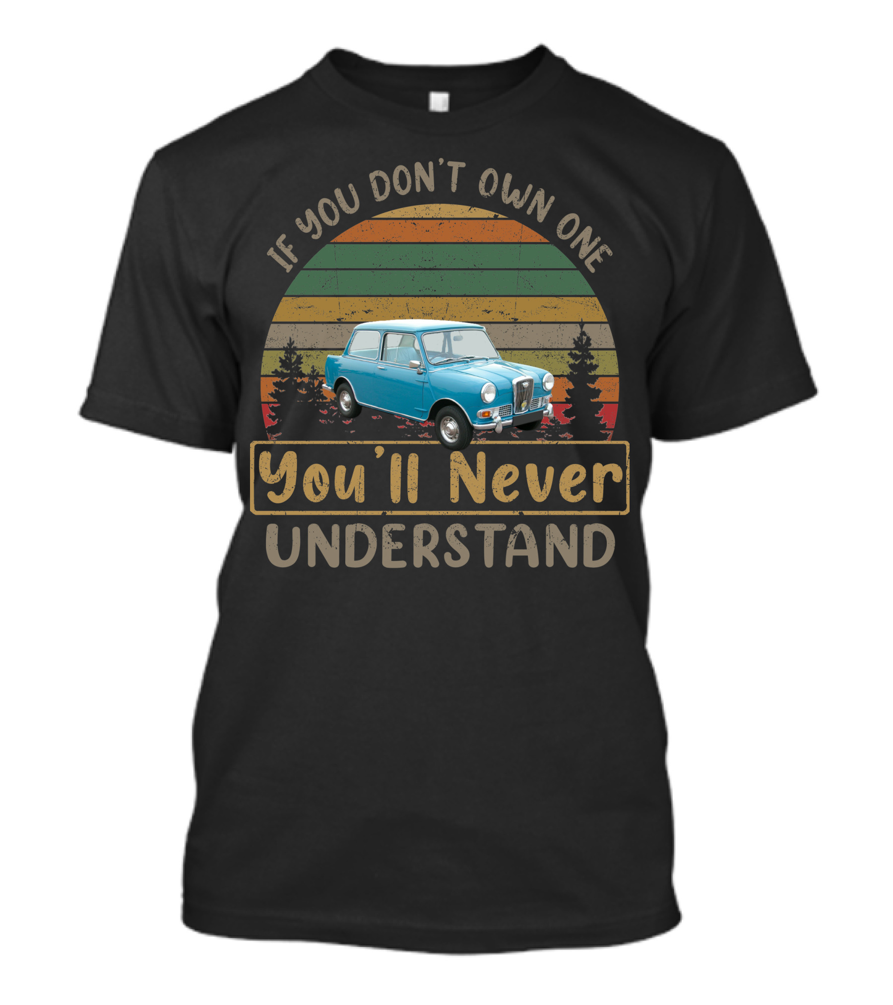 If You Don't Own One You'll Never Understand Riley Elf Vintage Car Retro Stripes T-Shirt