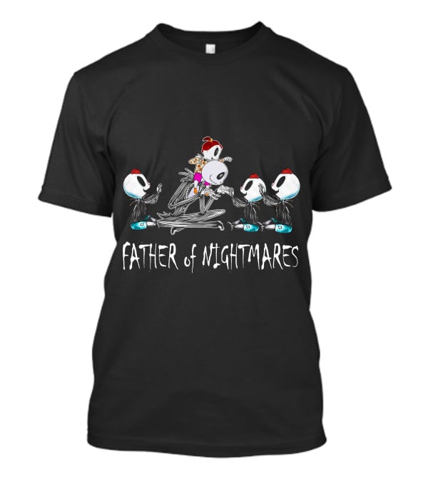 Father Of Nightmares 3 Boys 1 Girl Skull Characters With Red Hats T-Shirt