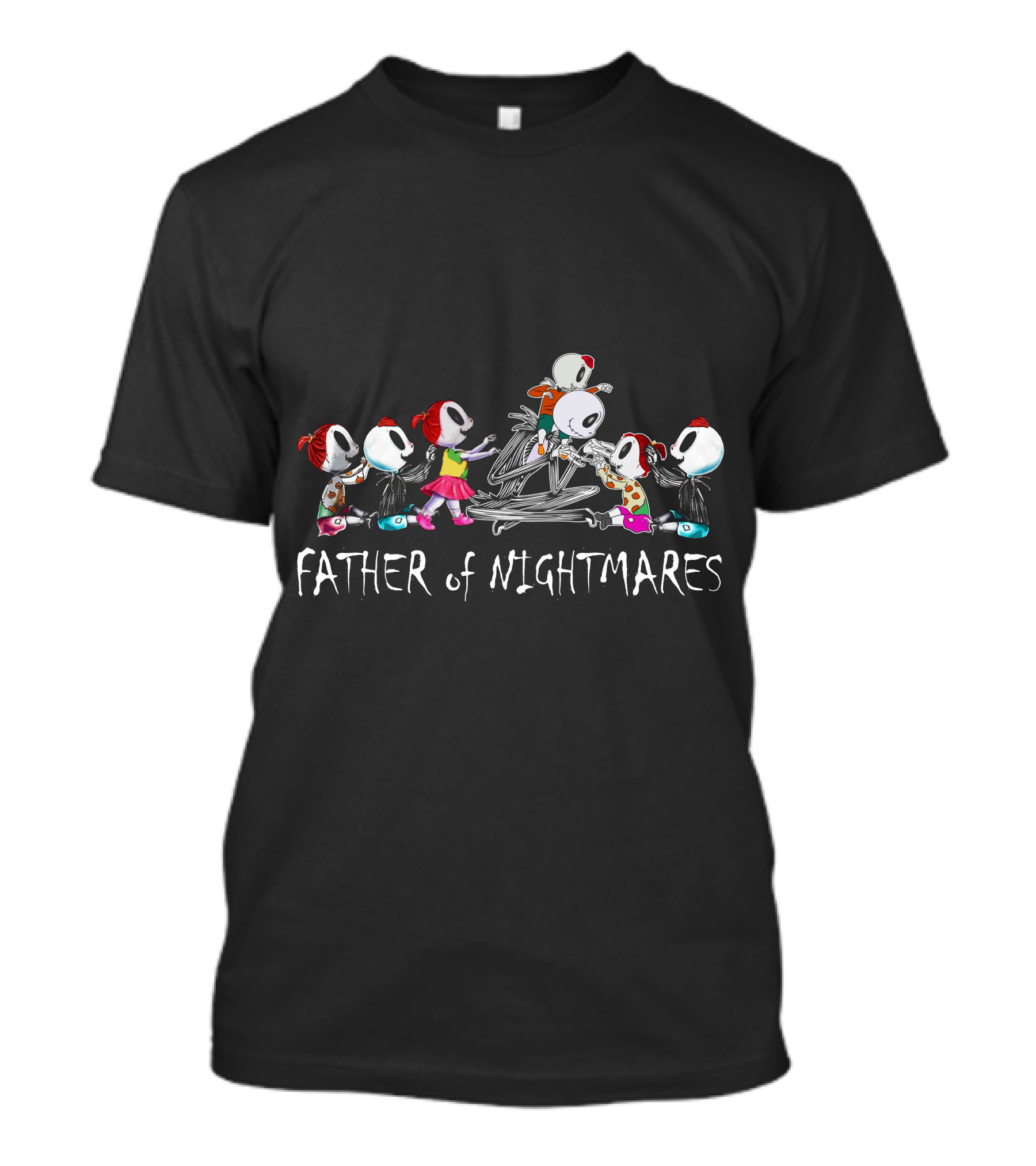 Father Of Nightmares 3 Boys 3 Girls Skeleton Family T-Shirt
