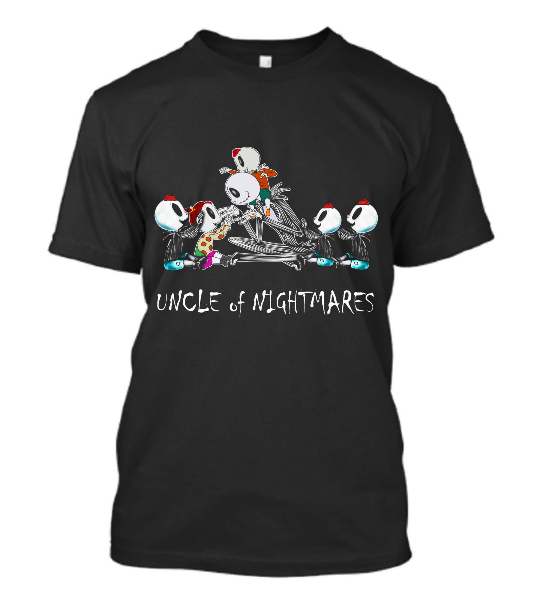 Uncle Of Nightmares 4 Boys 1 Girl Skeletons Halloween T-Shirt