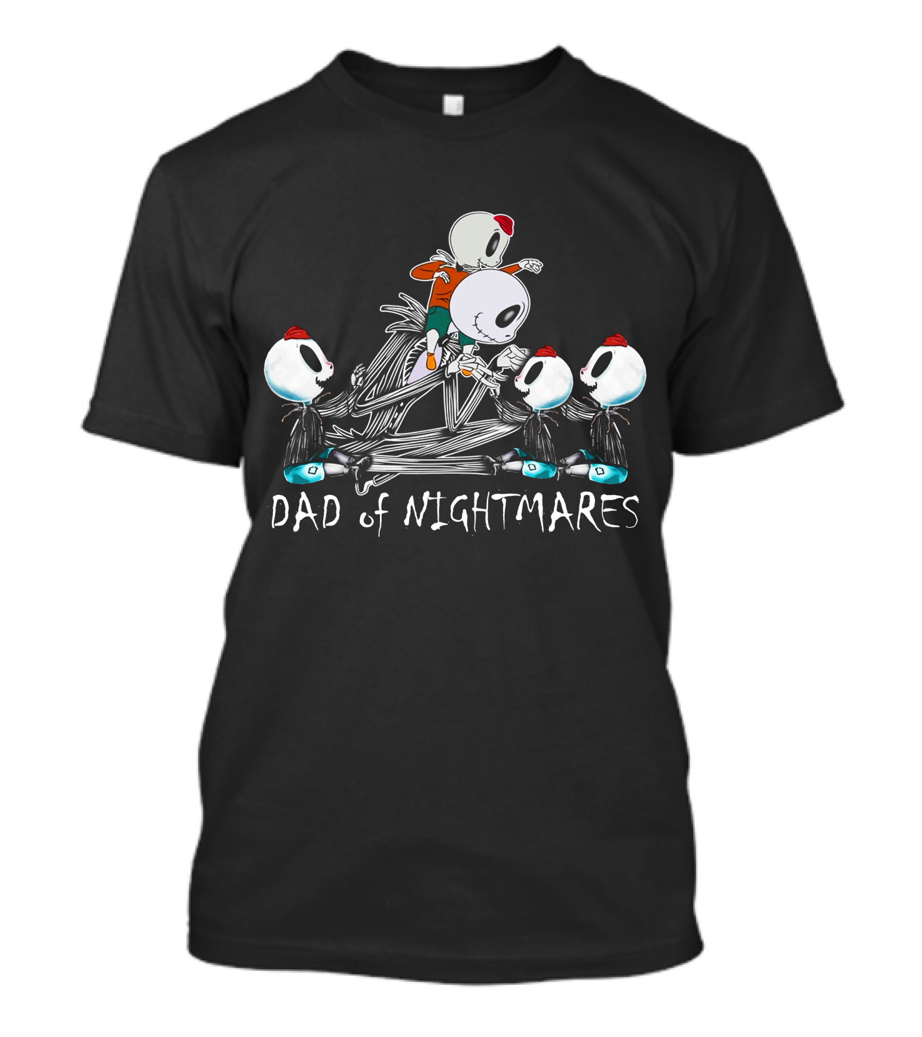 Dad Of Nightmares With Four Skull Characters T-Shirt