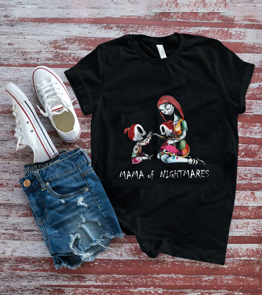Mama Of Nightmares With Two Girls T-Shirt