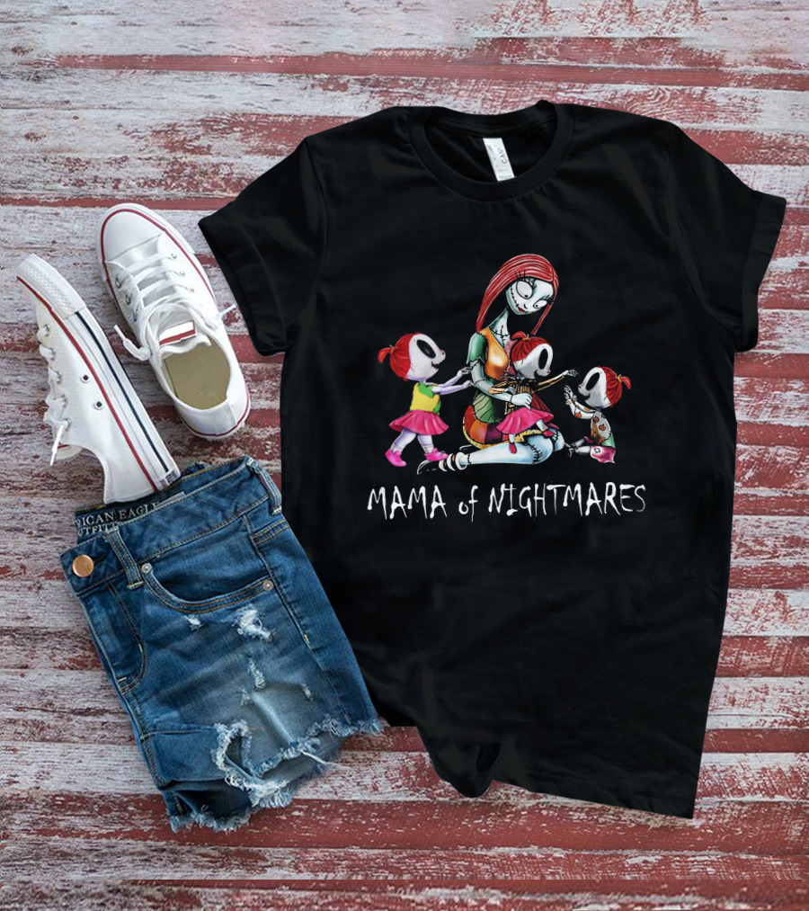 Mama Of Nightmares 3 Girls Tim Burton T-Shirt