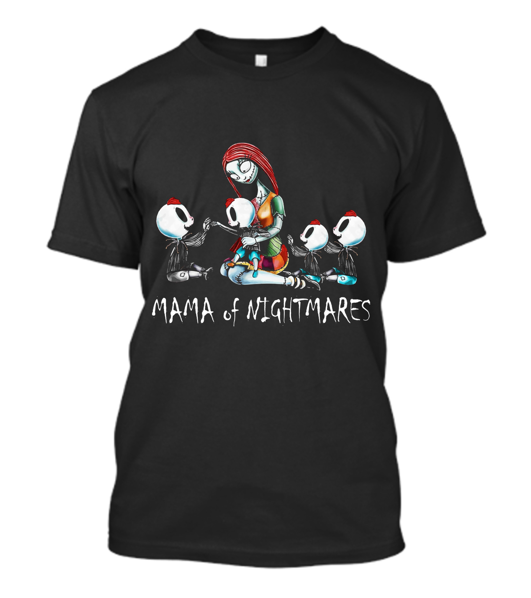 4 Boys Mama Of Nightmares Skeleton Characters T-Shirt