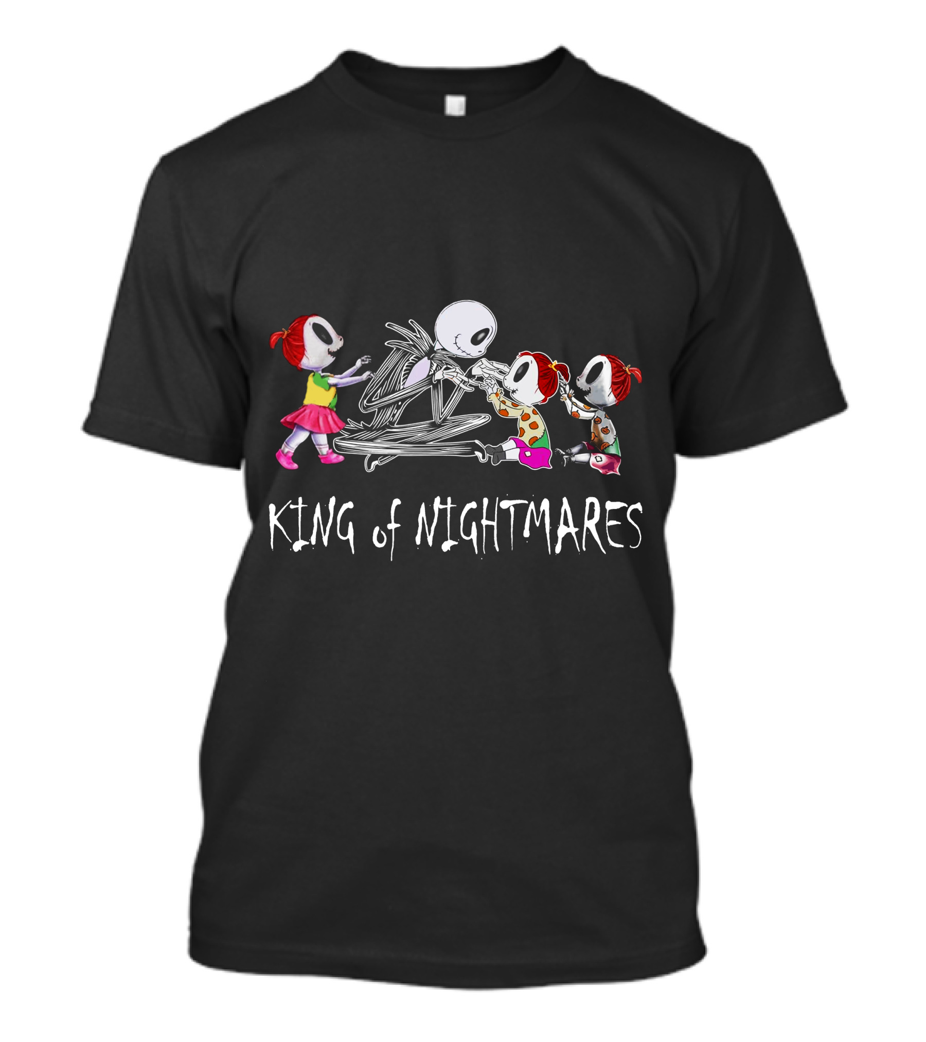 3 Girls King Of Nightmares With Skeleton Figure T-Shirt