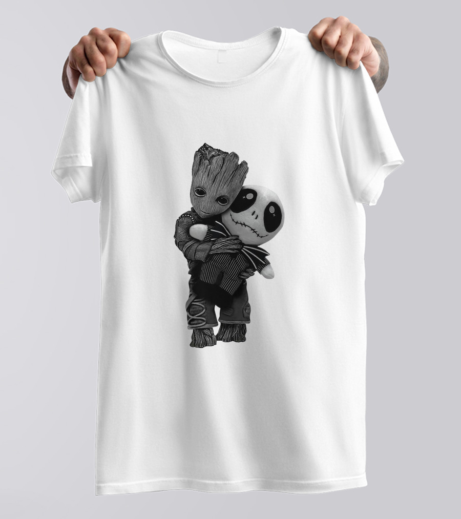 Hello My Old Friend Groot And Jack Skellington Hug T-Shirt