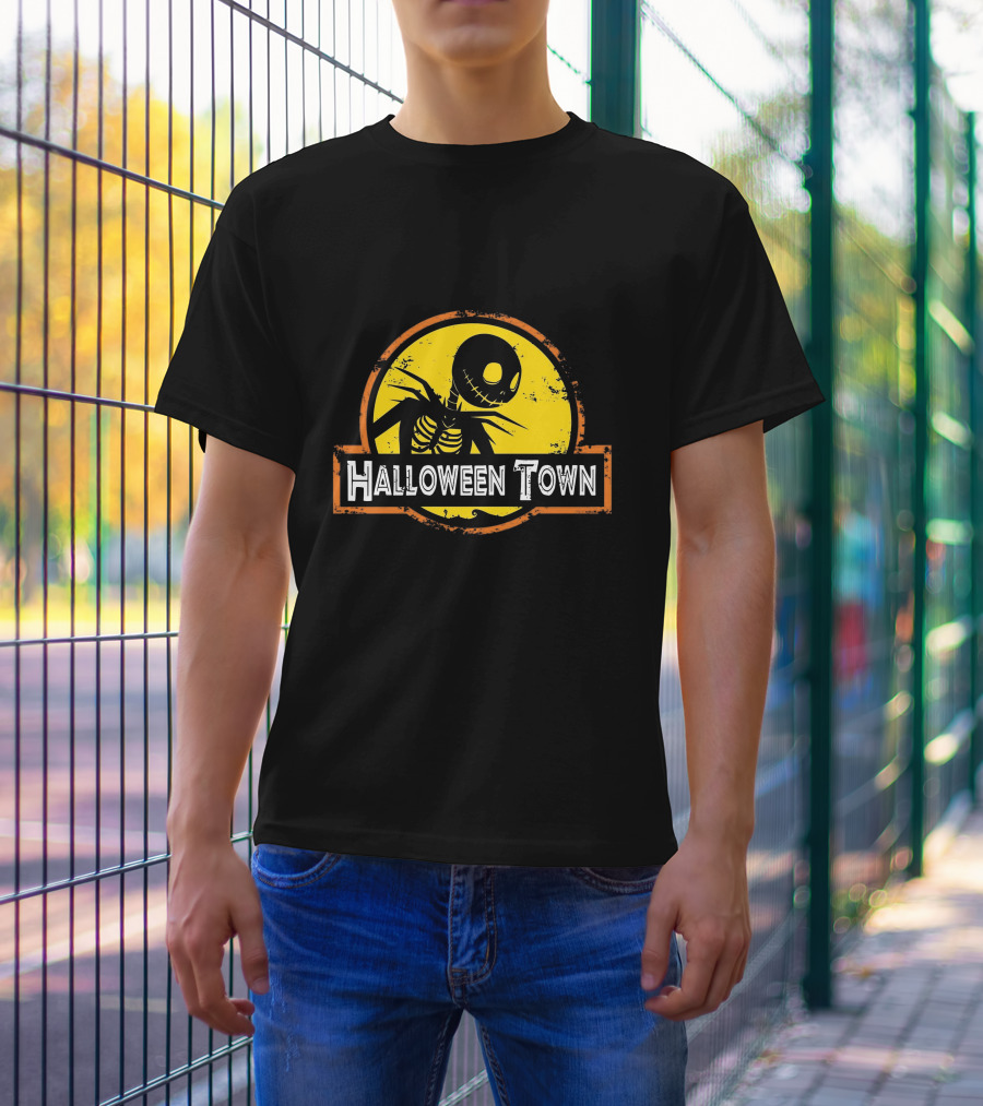 Halloween Town Skeleton Jack O'Lantern Moon T-Shirt