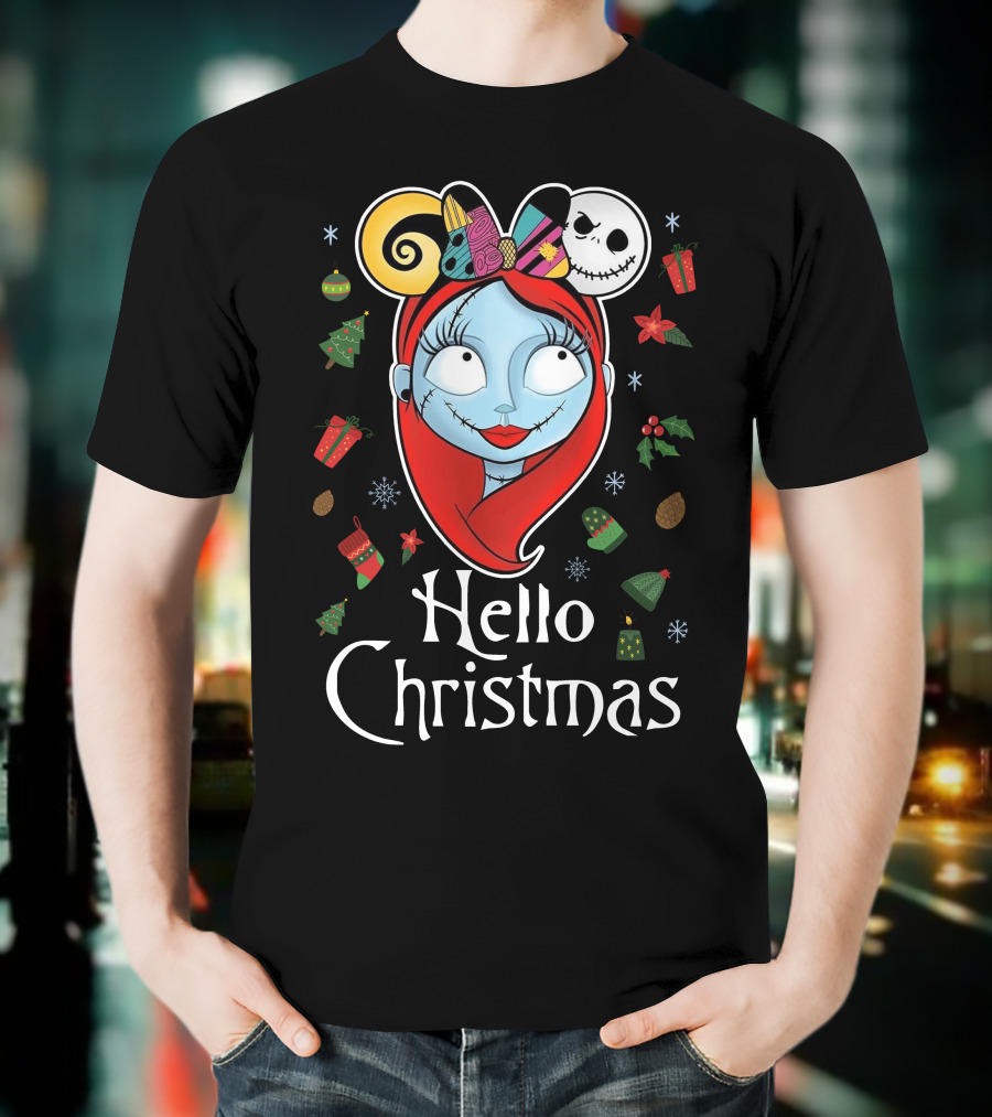 Hello Christmas Nightmare Inspired Sally Jack Skellington Holiday T-Shirt