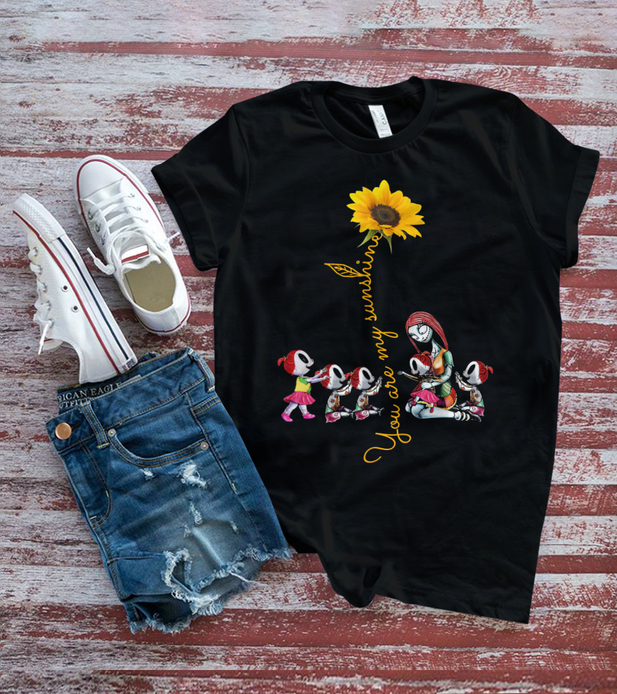5 Girls You Are My Sunshine Sunflower Skeletons T-Shirt