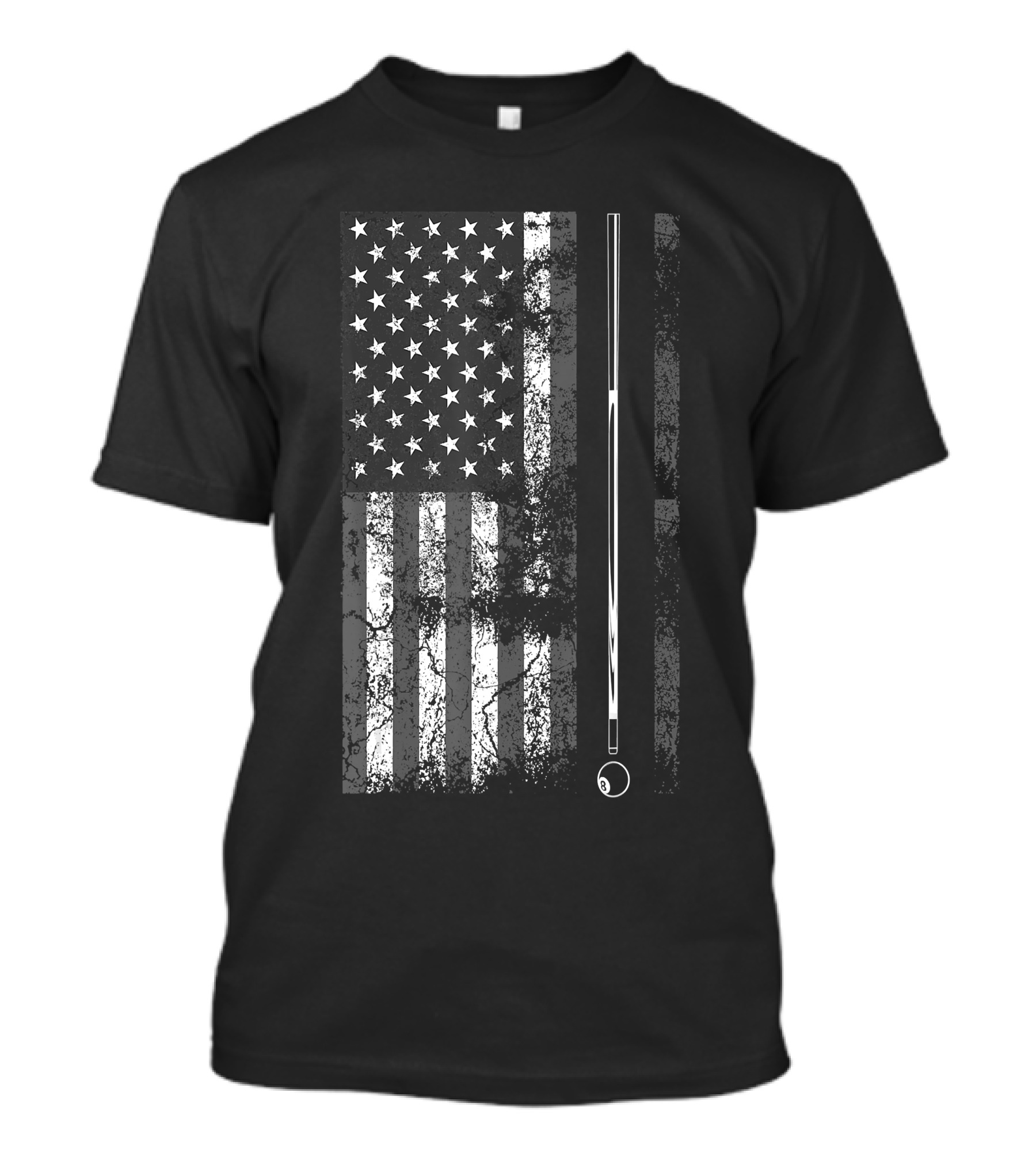 American Flag Billiard Stick Cute Table Game USA T-Shirt