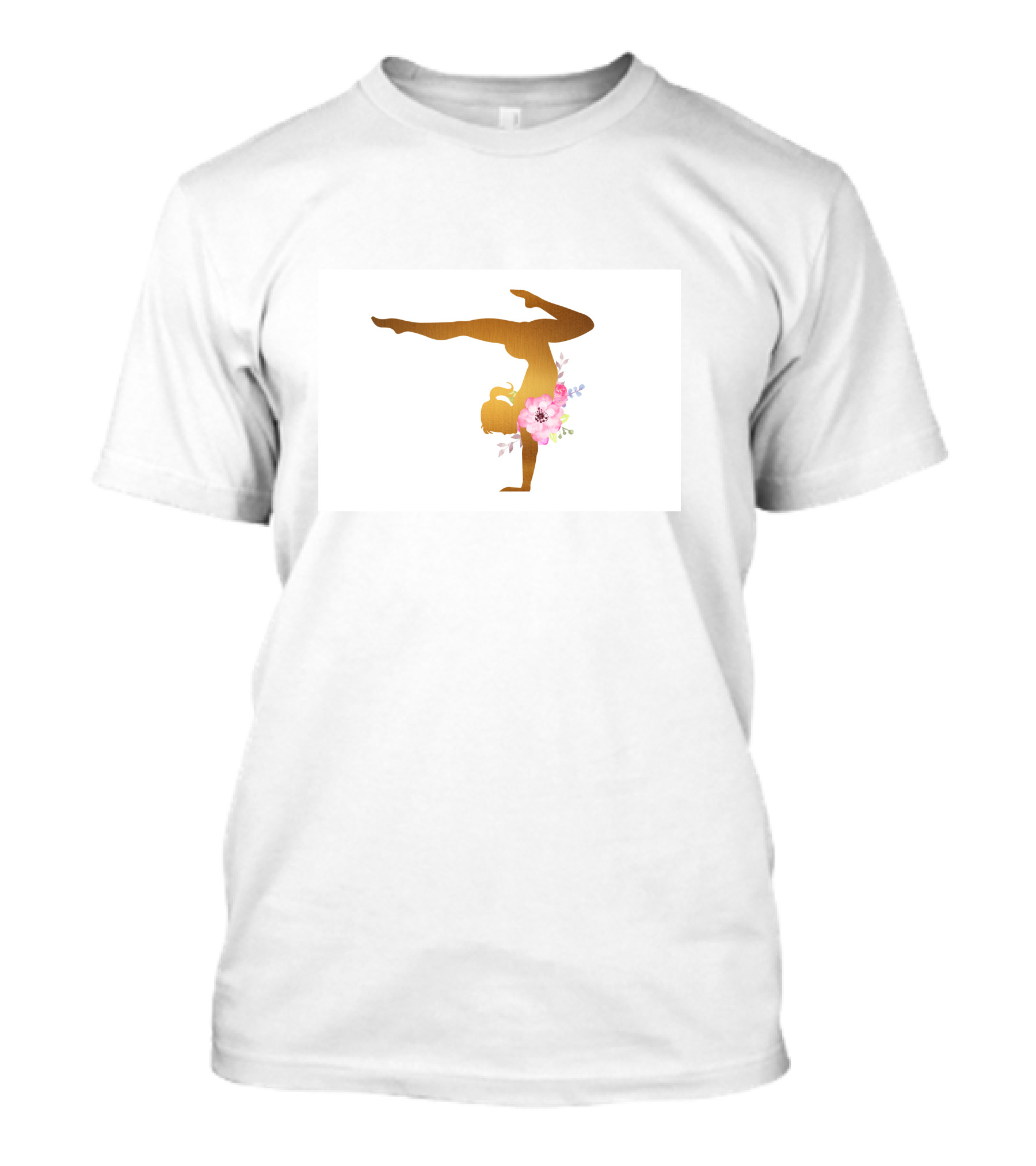 Gymnastics Floral Balance Artistry T-Shirt