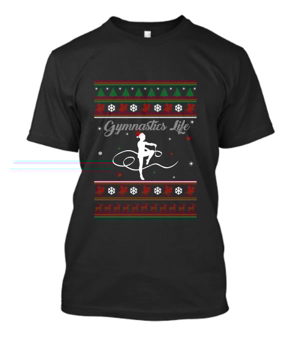 Gymnastics Life Christmas Santa Hat Holiday T-Shirt