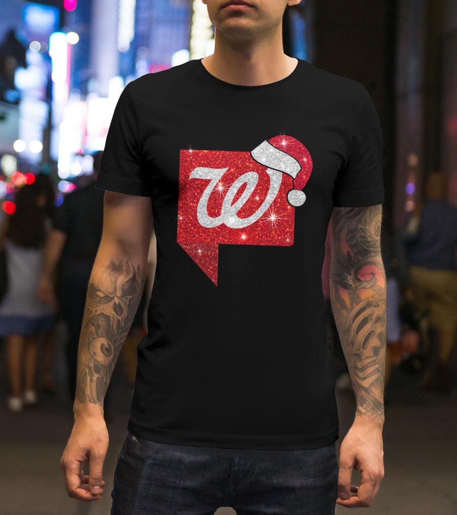 Walgreens Logo Christmas Santa Hat Holiday T-Shirt