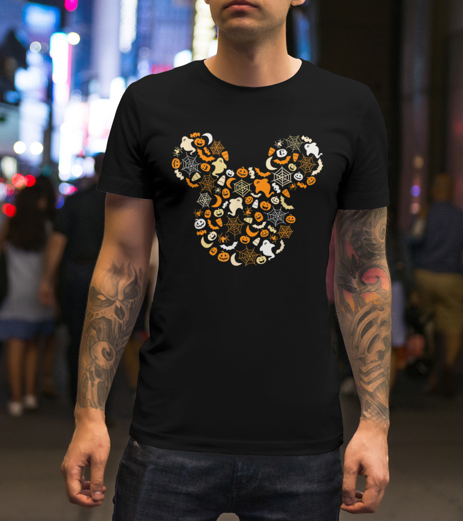 Disney Mickey Mouse Halloween Ghosts Pumpkins Spiders T-Shirt
