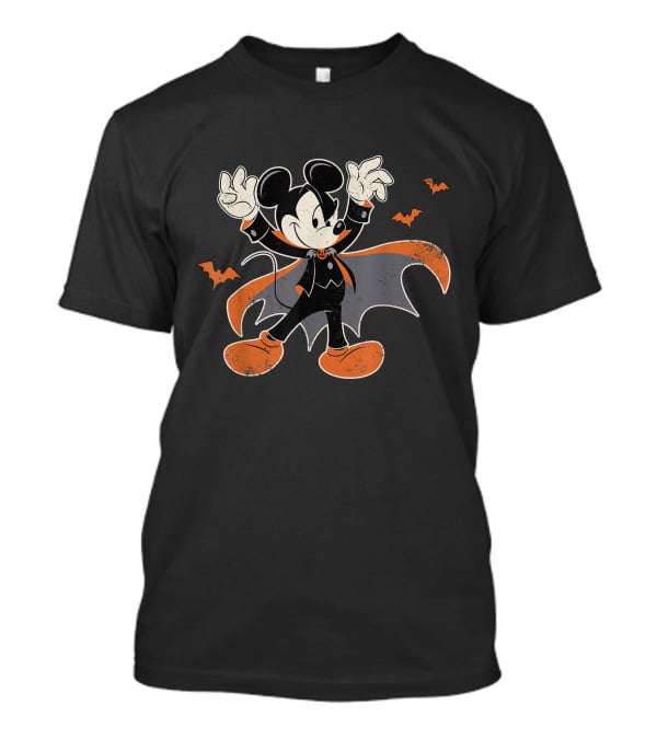 Disney Mickey Mouse Halloween Dracula With Bats T-Shirt