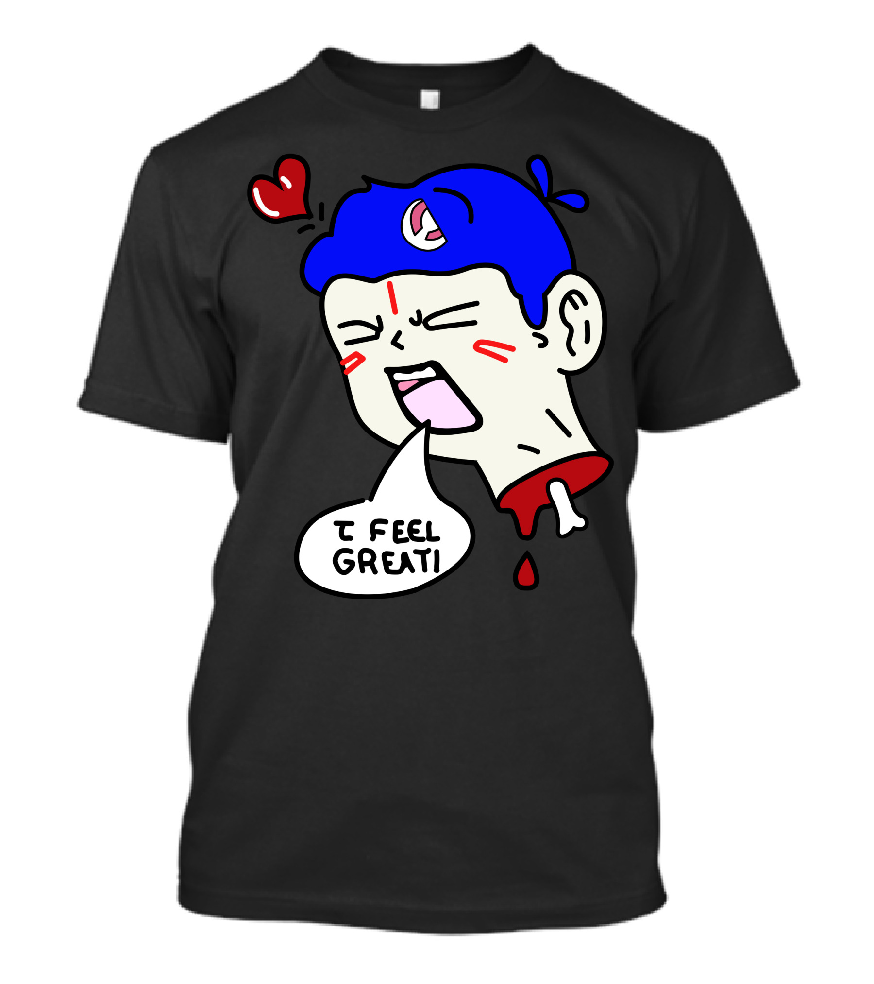 6 Dogs Merch I Feel Great Heart Cartoon Bone Droplets T-Shirt