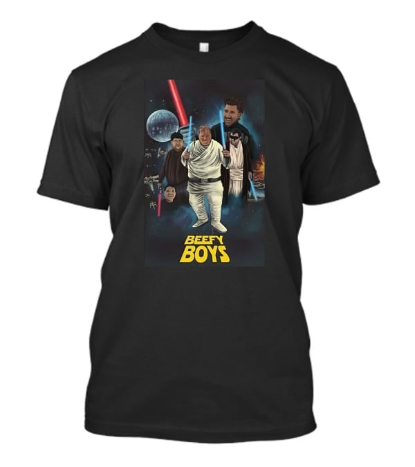 Beefy Boys Parody Featuring Jeff Wittek Characters Lightsabers T-Shirt