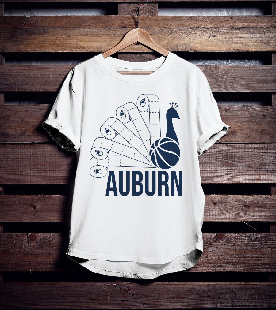 Auburn Peacock Toilet Paper Basketball T-Shirt