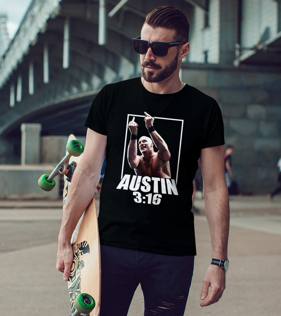 Austin 3:16 Middle Finger Gesture Iconic Wrestling Moment T-Shirt