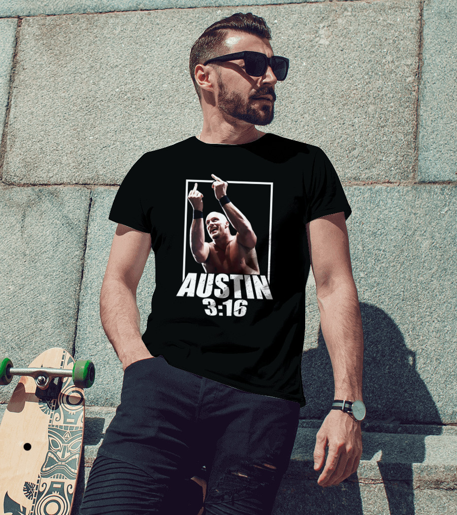 Austin 3:16 Middle Finger Gesture Iconic Wrestling Moment T-Shirt