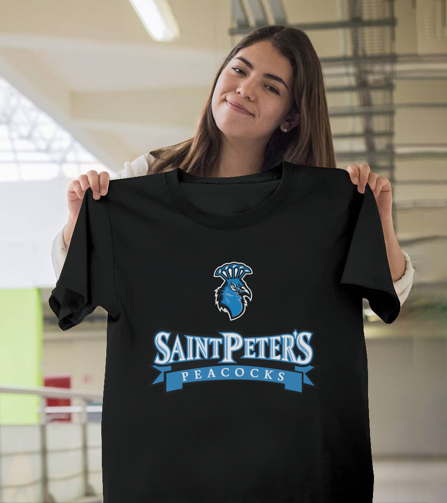 Saint Peter's Peacocks Logo Sports Branding T-Shirt
