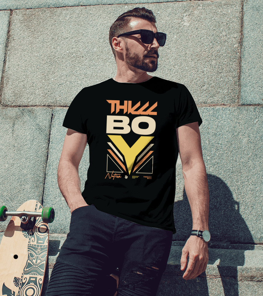 Thicc Boy Nation Thiccc Boy Dash Long Body Black T-Shirt