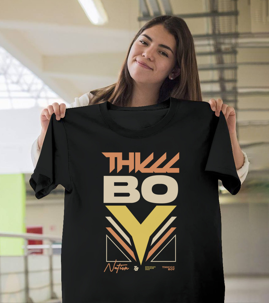 Thicc Boy Nation Thiccc Boy Dash Long Body Black T-Shirt