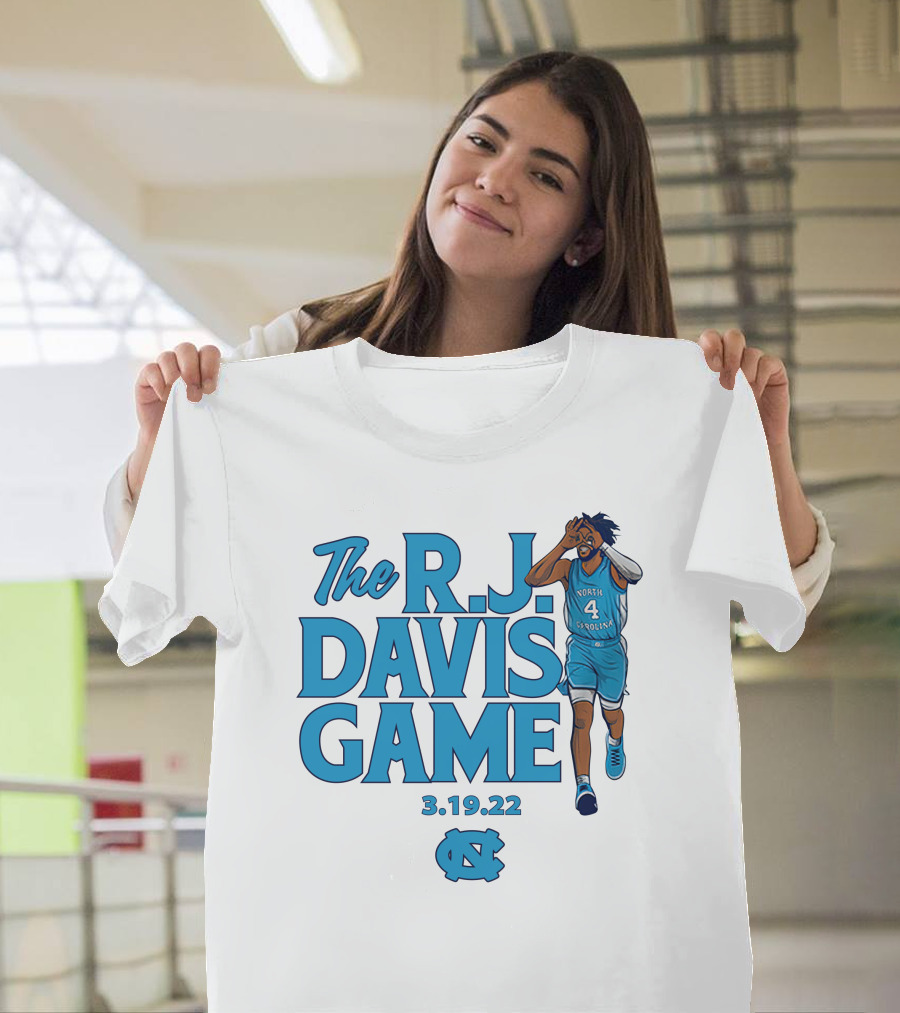The R.J. Davis Game 3.19.22 UNC Basketball North Carolina T-Shirt