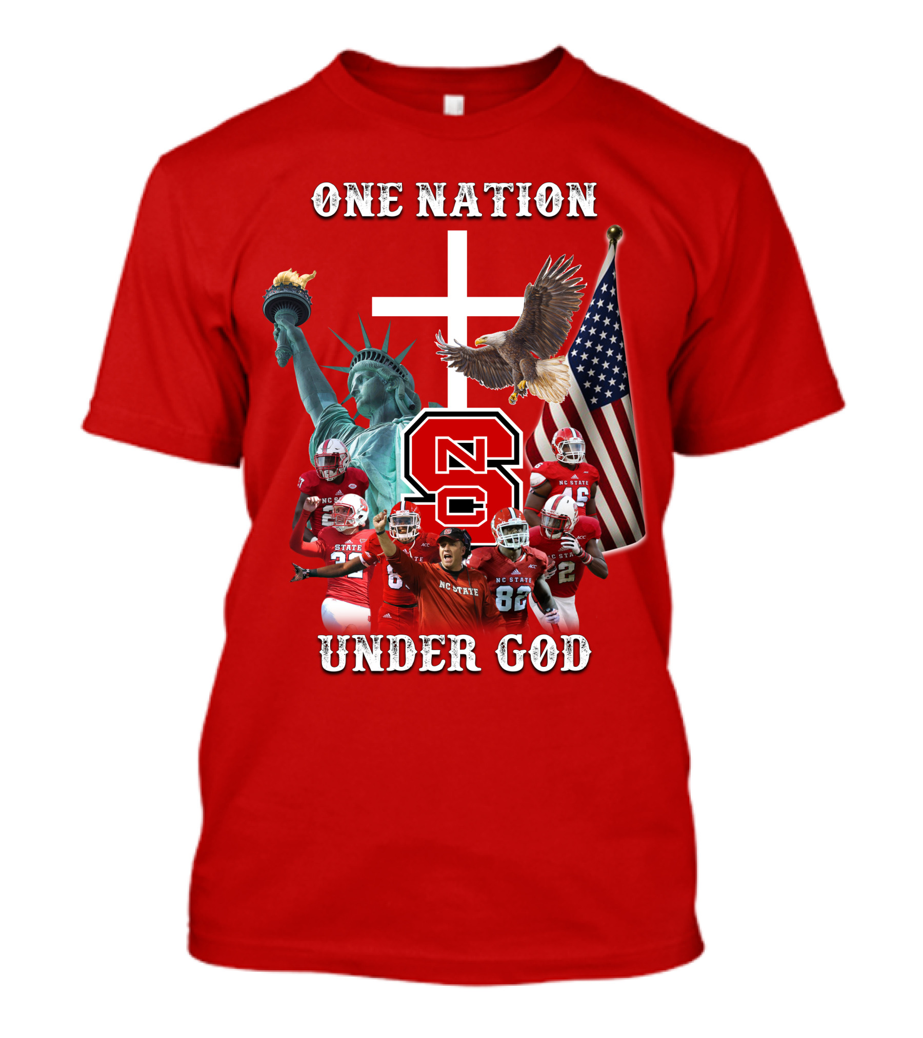 NC State Wolfpack Football One Nation Under God T-Shirt