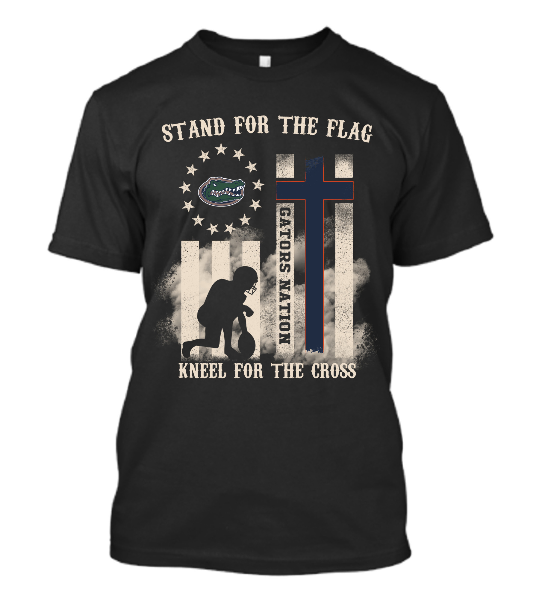 Stand For The Flag Gators Nation Kneel For The Cross T-Shirt