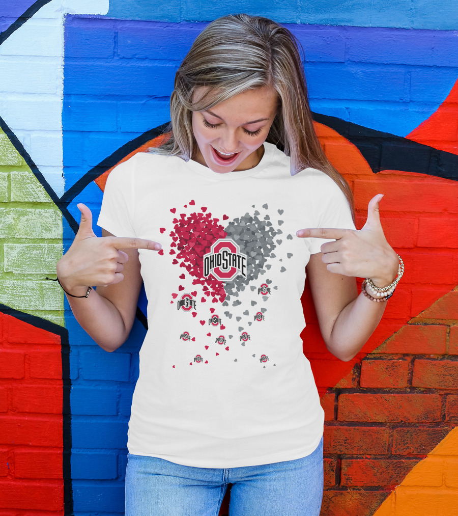 Ohio State Buckeyes Mini Heart Burst T-Shirt