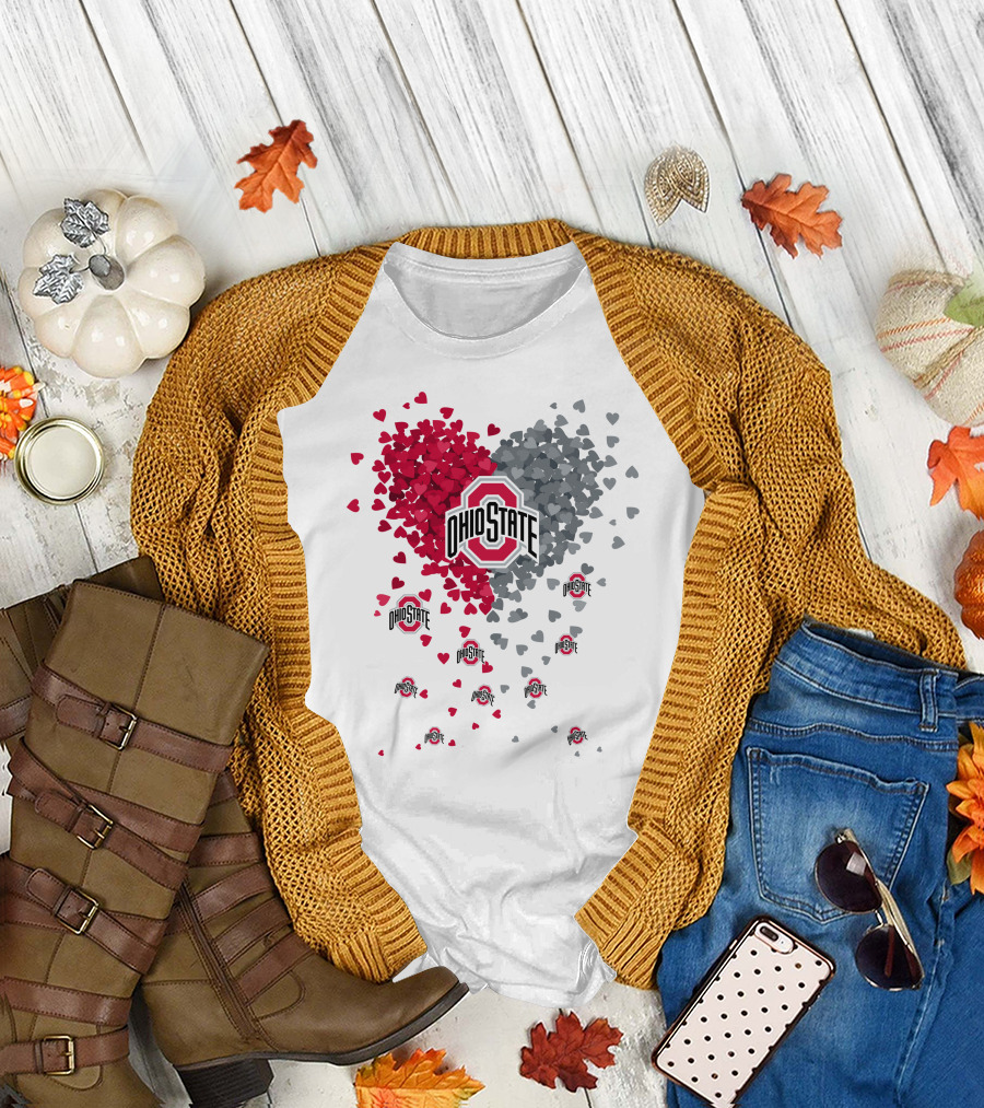 Ohio State Buckeyes Mini Heart Burst T-Shirt