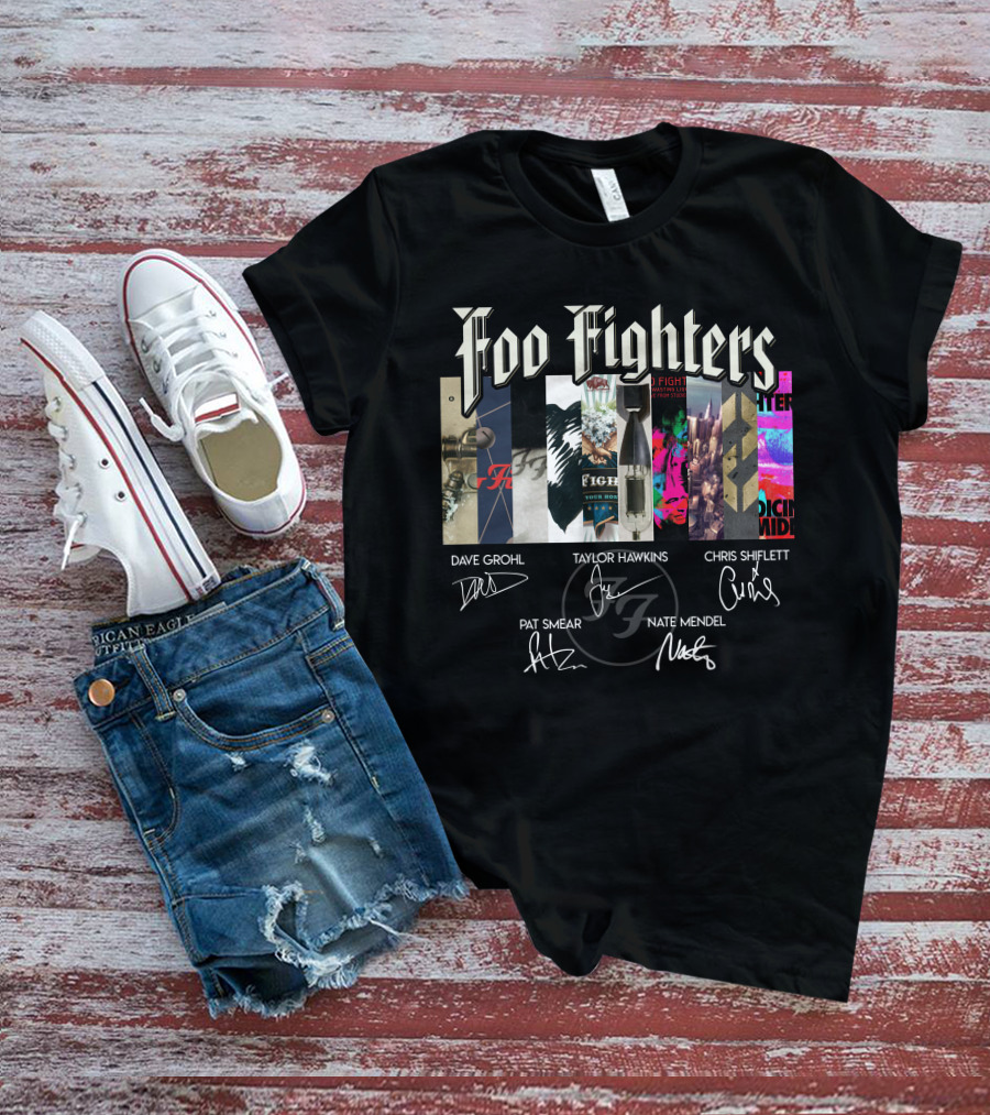 Foo Fighters Dave Grohl Taylor Hawkins Chris Shiflett Pat Smear Nate Mendel Album Covers T-Shirt