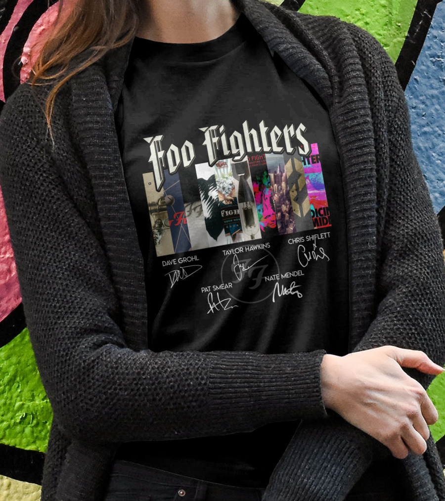 Foo Fighters Dave Grohl Taylor Hawkins Chris Shiflett Pat Smear Nate Mendel Album Covers T-Shirt